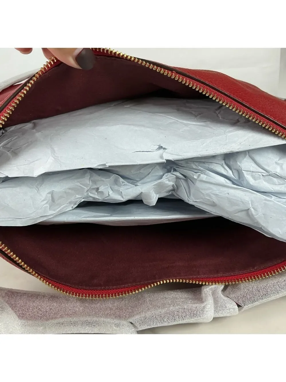 Coach Pennie Vibrant Red Leather Hobo Hand Shoulder Large Bag NWT‎